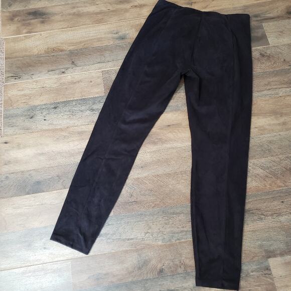 Lysse Black Crushed Velvet Pull On High Rise Stretchy Ankle Pants Size Medium - Picture 6 of 12